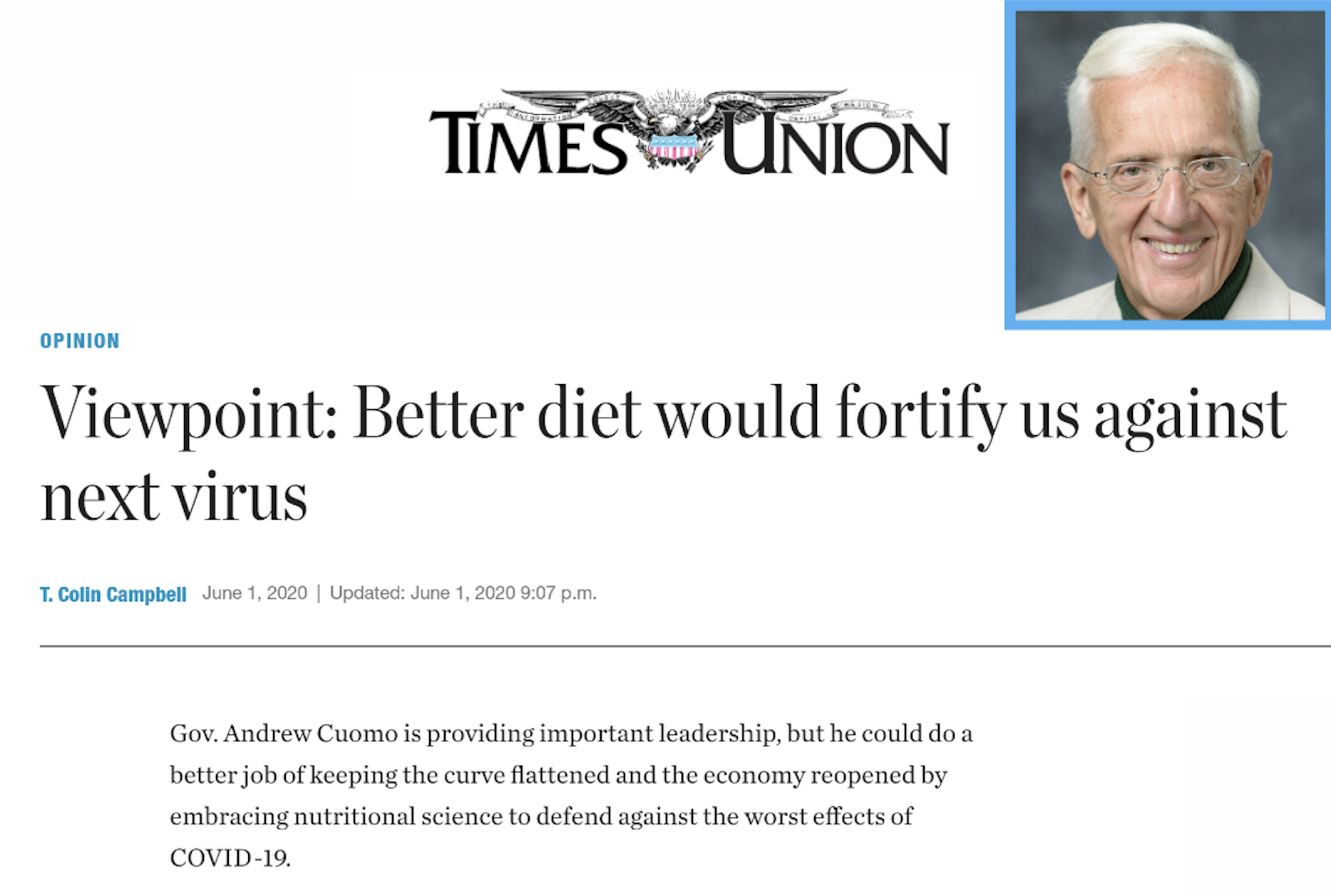 Viewpoint: Better diet would fortify us against next virus