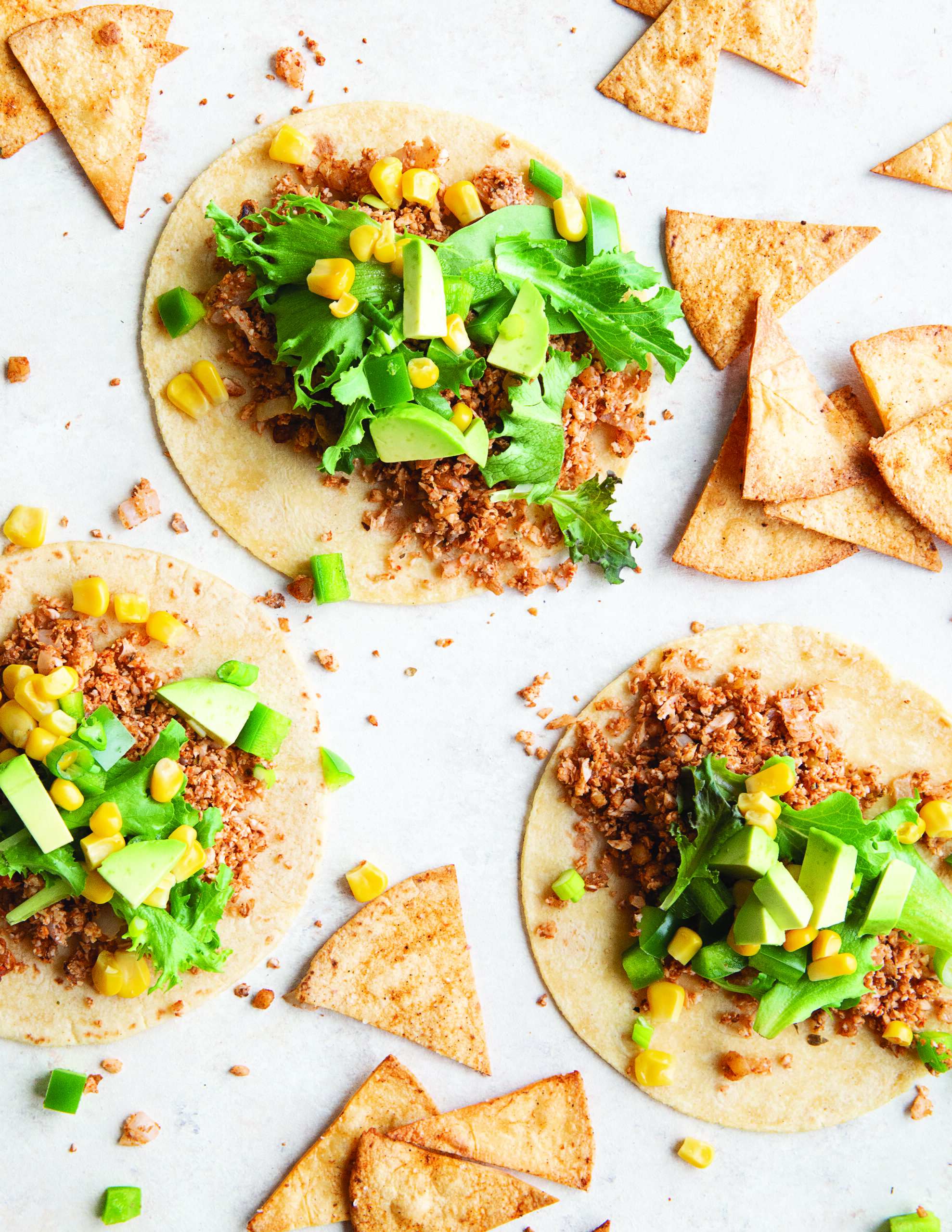 Culiflower Walnut Tacos with Cilantro Lime Dressing